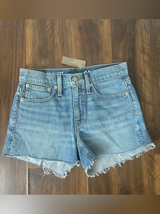 J. Crew Pants - J. Crew Mid Rise Light Wash Raw Hem Denim Shorts | Size 24